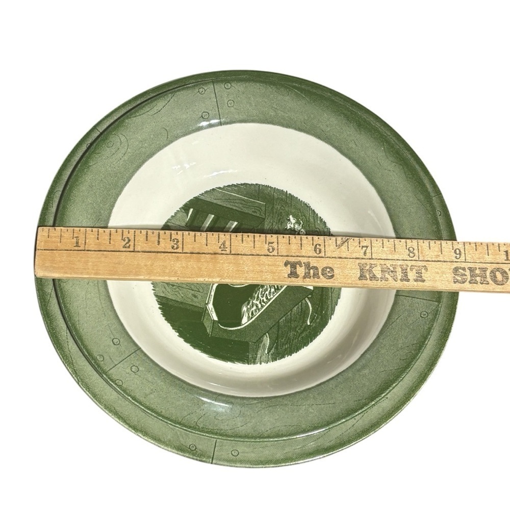 2~Vintage 1950s Green Colonial Homestead by Royal Ironstone China Serving Bowls - Picture 10 of 11
